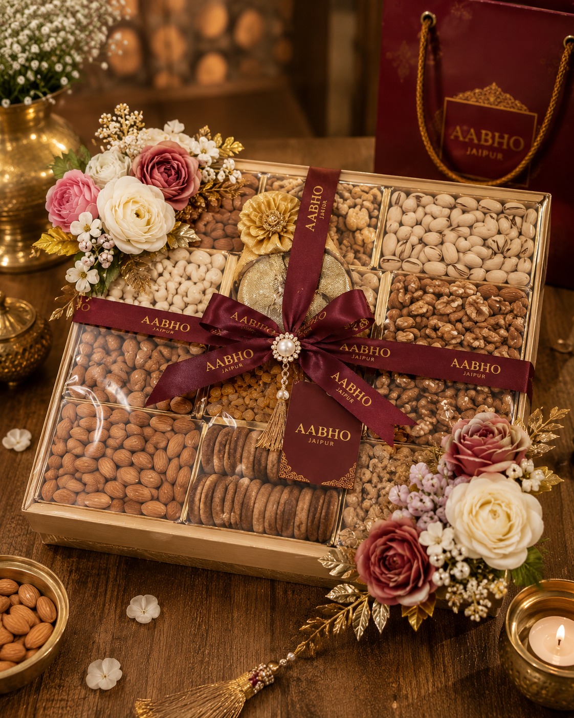 Luxury Dry Fruit — Hamper, sand & ivory